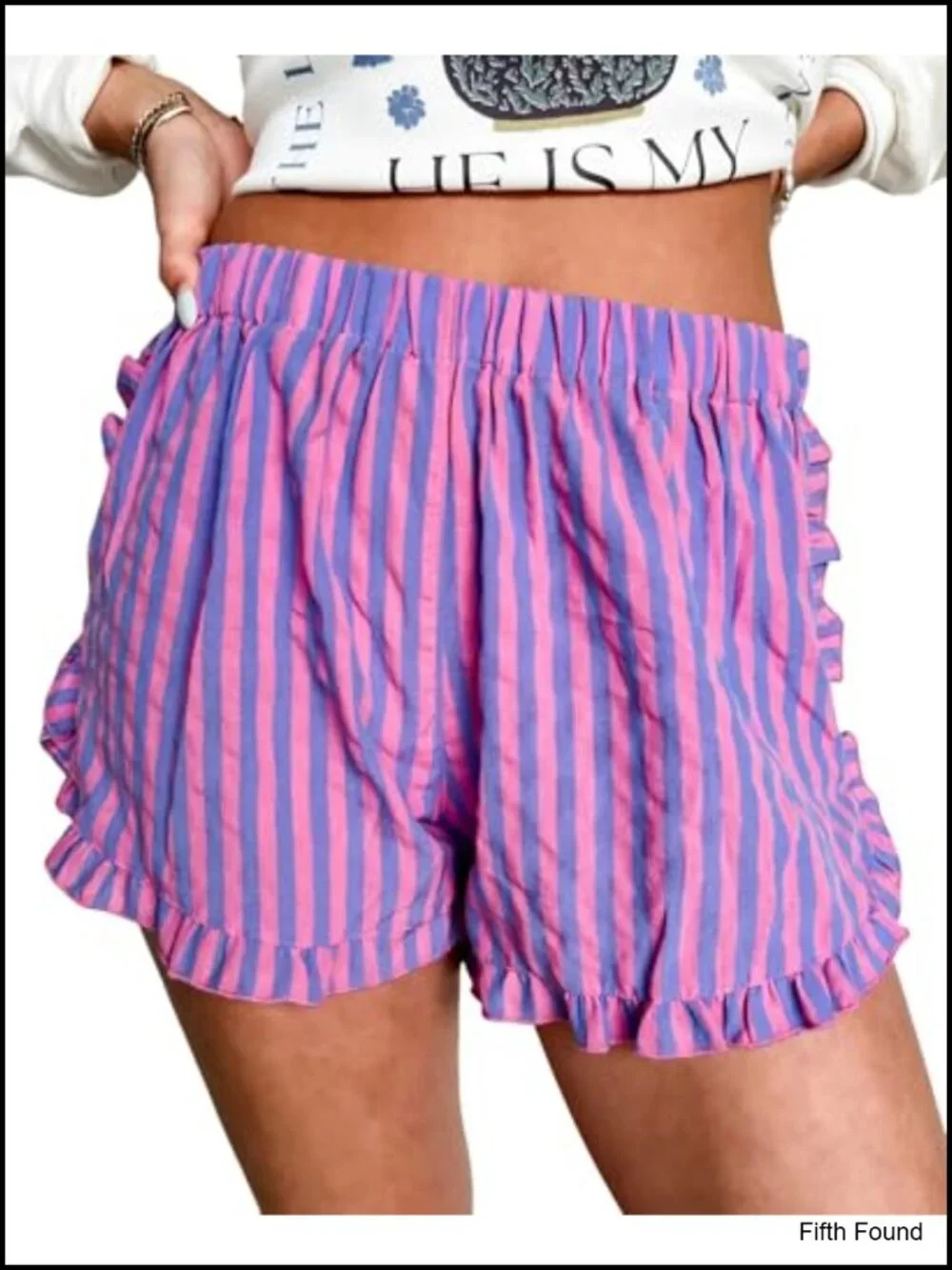 Ruffled Drawstring Lounge Shorts High Waist Plaid Y2K Beach